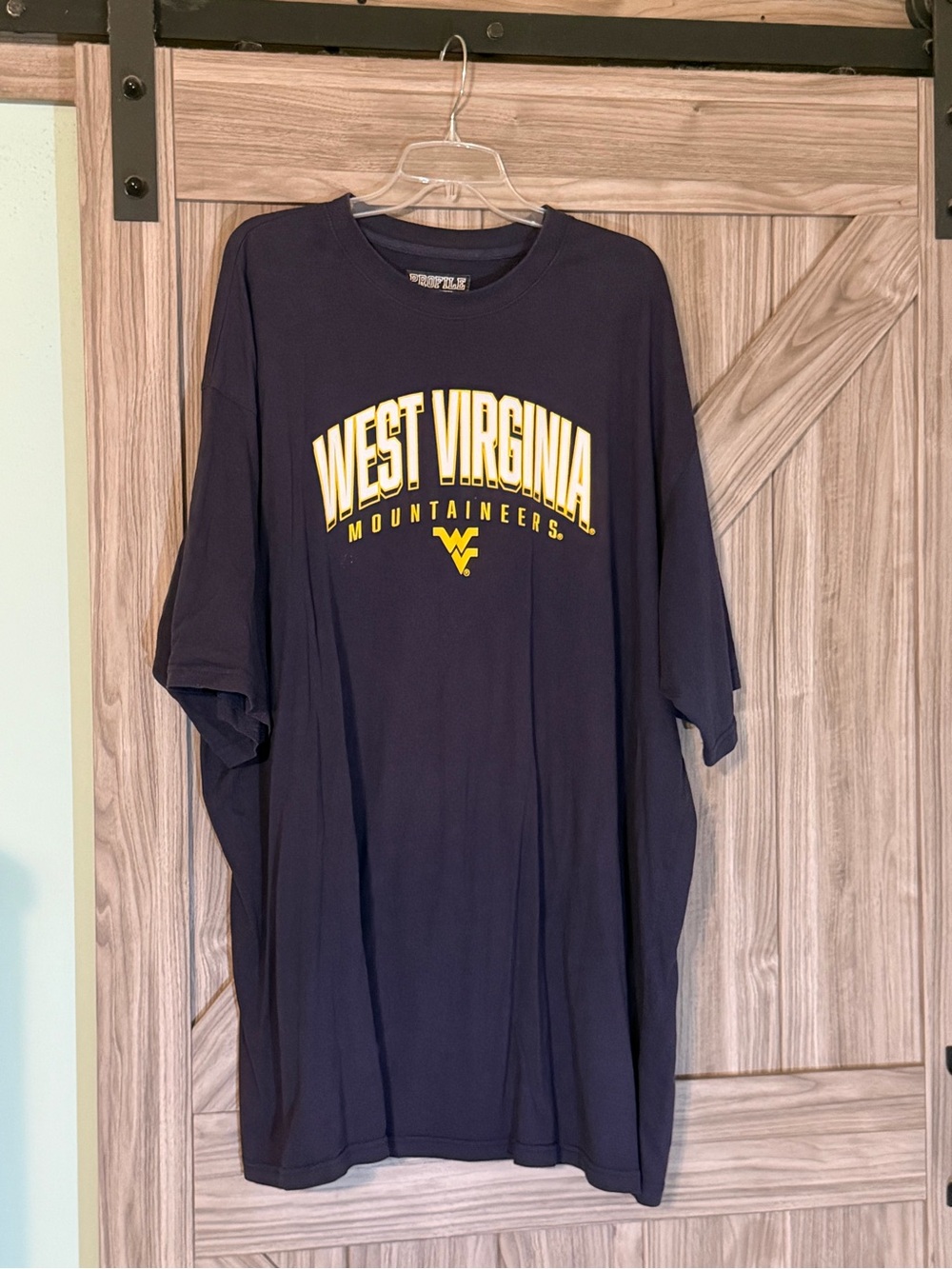 Varsity West Virginia Navy Blue Tee with Yellow Logo